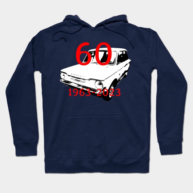 Hillman Imp classic car front quarter monoblock 60th anniversary special edition Hoodie by soitwouldseem